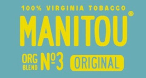 100% VIRGINIA TOBACCO MANITOU ORG BLEND No 3 ORIGINAL Logo (EUIPO, 23.05.2019)