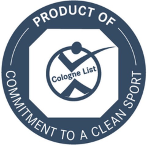 PRODUCT OF Cologne List COMMITMENT TO A CLEAN SPORT Logo (EUIPO, 03/15/2022)