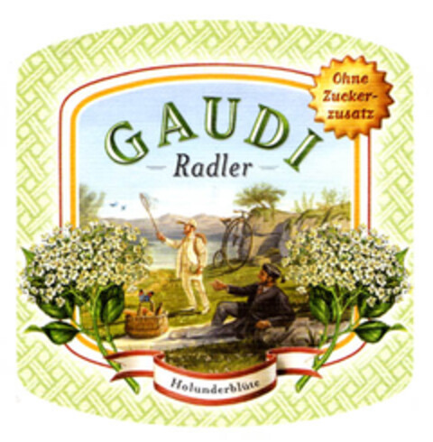 GAUDI Radler Ohne Zuckerzusatz Holunderblüte Logo (EUIPO, 04/12/2005)