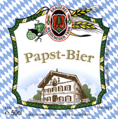 Papst-Bier BRAUEREI WEIDENEDER TANN Logo (EUIPO, 29.07.2005)