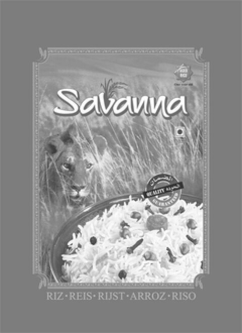 Savanna aged riced Quality Guaranted RIZ.REIS.RIJST.ARROZ.RISO Logo (EUIPO, 03.06.2014)