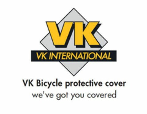 VK INTERNATIONAL VK Bicycle protective cover we've got you covered Logo (EUIPO, 29.11.2017)