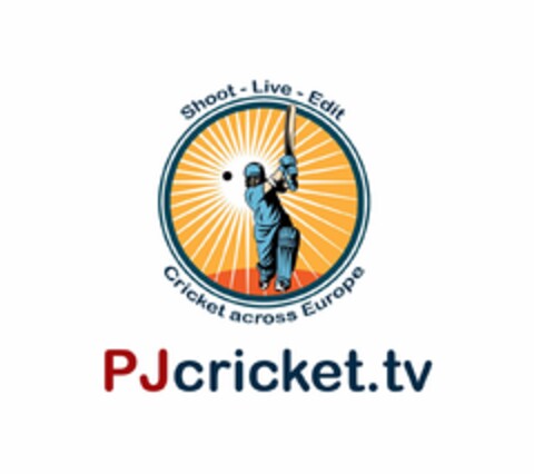 PJcricket.tv Shoot - Live - Edit Cricket across Europe Logo (EUIPO, 02/15/2018)