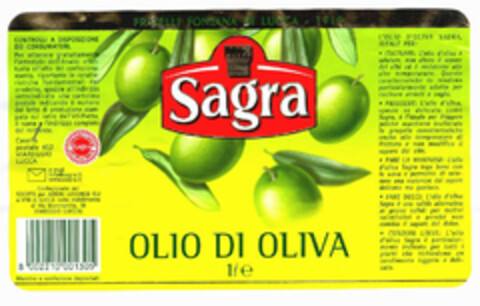 SAGRA OLIO DI OLIVA Logo (EUIPO, 11.03.2002)