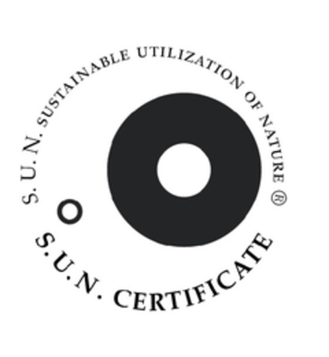 S.U.N. SUSTAINABLE UTILIZATION OF NATURE (R) S.U.N. CERTIFICATE Logo (EUIPO, 09.09.2009)
