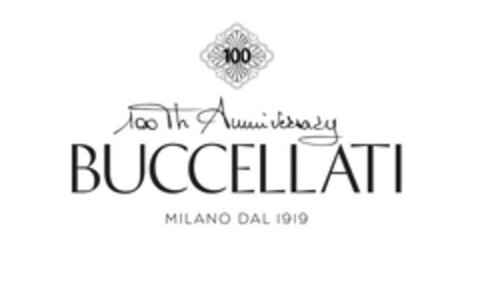 100TH ANNIVERSARY BUCCELLATI MILANO DAL 1919 Logo (EUIPO, 01/23/2019)