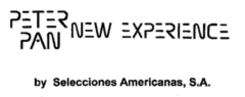 PETER PAN NEW EXPERIENCE by Selecciones Americanas, S.A. Logo (EUIPO, 05/29/2001)