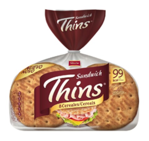 SANDWICH THINS 8 CEREALES/CEREAIS Logo (EUIPO, 12.11.2015)