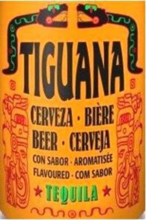 TIGUANA CERVEZA BIERE BEER CERVEJA CON SABOR AROMATISEE FLAVOURED COM SABOR TEQUILA Logo (EUIPO, 20.06.2017)