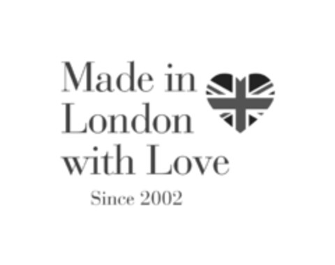 MADE IN LONDON WITH LOVE SINCE 2002 Logo (EUIPO, 07/26/2019)