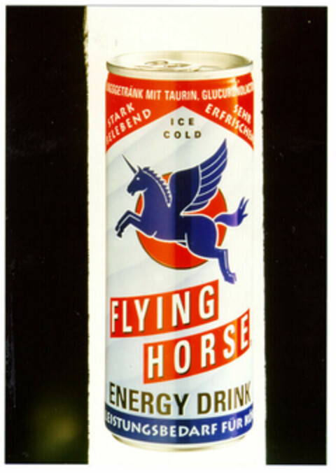ICE COLD FLYING HORSE ENERGY DRINK Logo (EUIPO, 12/04/1998)