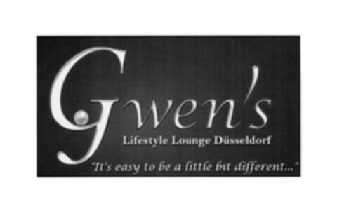 Gwen's Lifestyle Lounge Düsseldorf "It's easy to be a little bit different..." Logo (EUIPO, 21.08.2007)