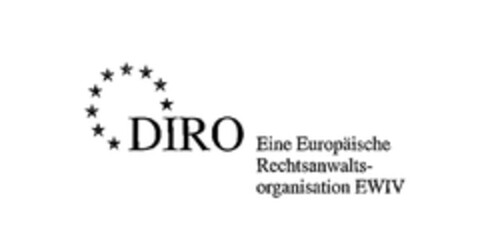 DIRO Eine Europäische Rechtsanwaltsorganisation EWIV Logo (EUIPO, 02/15/2008)