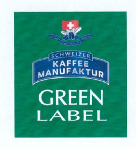 SCHWEIZER KAFFEE MANUFAKTUR GREEN LABEL Logo (EUIPO, 05.03.2008)