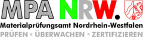 MPA NRW. Materialprüfungsamt Nordrhein Westfalen PRÜFEN ÜBERWACHEN ZERTIFIZIEREN Logo (EUIPO, 13.05.2008)