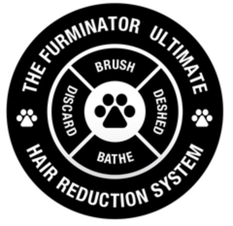 THE FURMINATOR ULTIMATE HAIR REDUCTION SYSTEM BRUSH DESHED BATHE DISCARD Logo (EUIPO, 12.07.2018)