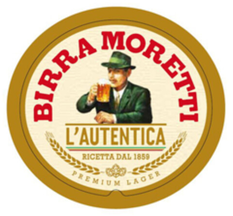 BIRRA MORETTI L'AUTENTICA RICETTA DAL 1859 PREMIUM LAGER Logo (EUIPO, 10.10.2019)