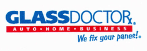 GLASSDOCTORx AUTO . HOME . BUSINESS We fix your panes! Logo (EUIPO, 27.10.2000)