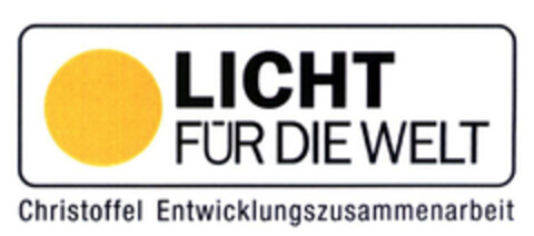 LICHT FÜR DIE WELT - Christoffel Entwicklungszusammenarbeit Logo (EUIPO, 22.10.2004)