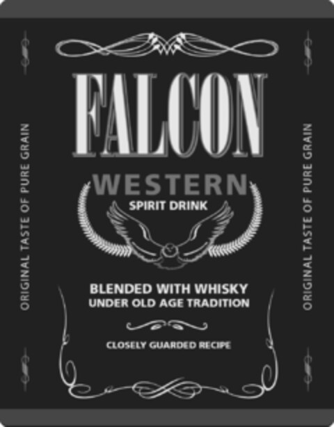 FALCON WESTERN SPIRIT DRINK BLENDED WITH WHISKY UNDER OLD AGE TRADITION Logo (EUIPO, 06.01.2017)