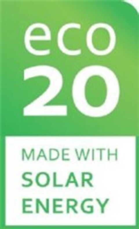 ECO20 MADE WITH SOLAR ENERGY Logo (EUIPO, 05/10/2019)