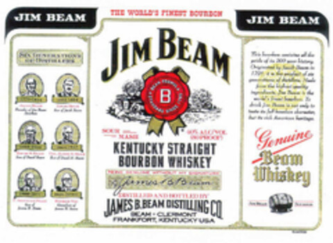 JIM BEAM B BEAM FORMULA KENTUCKY STRAIGHT BOURBON WHISKEY Logo (EUIPO, 11.12.2000)