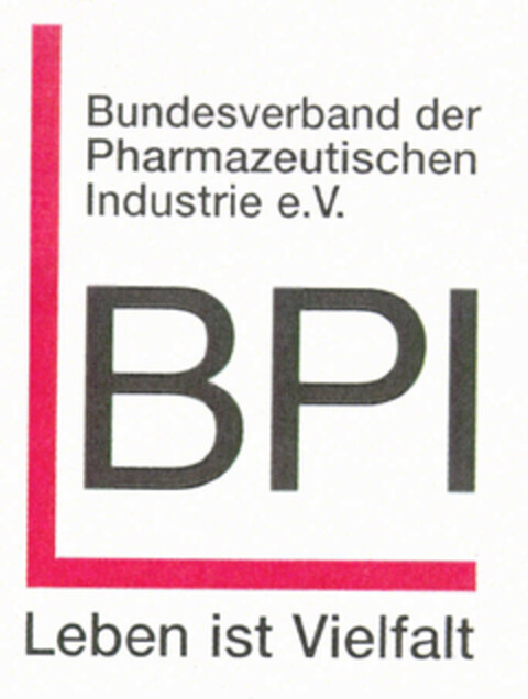 Bundesverband der Pharmazeutischen Industrie e.V. BPI Leben ist Vielfalt Logo (EUIPO, 02/18/2002)