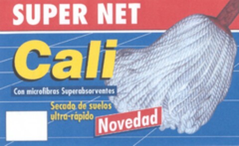 SUPER NET Cali Con microfibras Superabsorventes Secado de suelos ultra-rápido Novedad Logo (EUIPO, 12.07.2004)