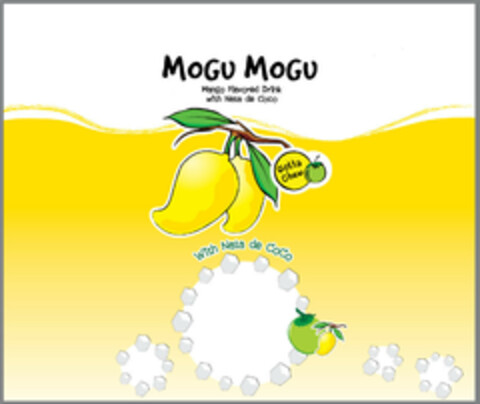 MOGU MOGU Mango Flavored Drink with Nata de Coco Gotta Chew Logo (EUIPO, 11/10/2014)