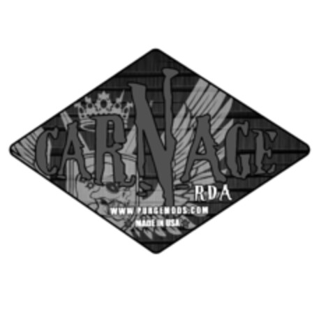 CARNAGE RDA WWW.PURGEMODS.COM MADE IN USA Logo (EUIPO, 03.04.2018)
