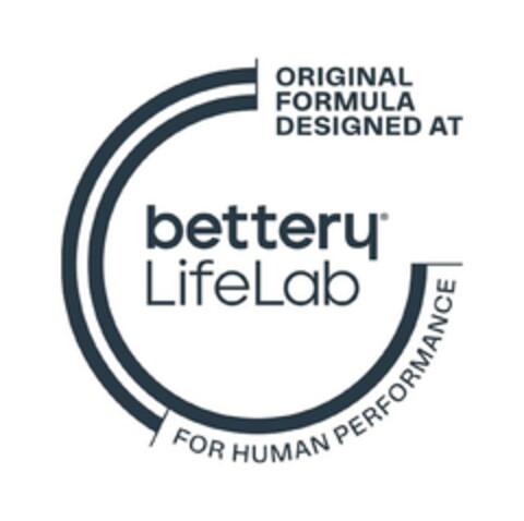 ORIGINAL FORMULA DESIGNED AT BETTERY LIFELAB FOR HUMAN PERFORMANCE Logo (EUIPO, 08/14/2021)