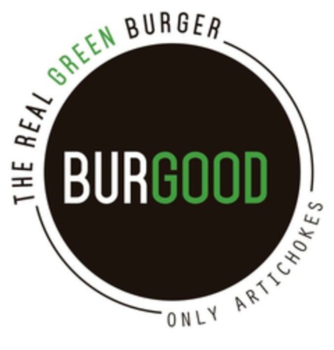 THE REAL GREEN BURGER BURGOOD ONLY ARTICHOKES Logo (EUIPO, 02.08.2023)
