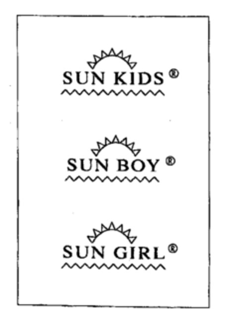 SUN KIDS® SUN BOY® SUN GIRL® Logo (EUIPO, 07/02/2001)