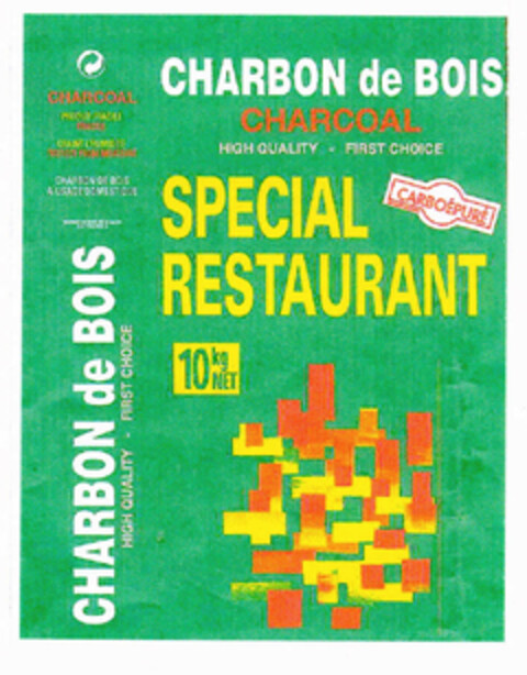 CHARBON DE BOIS CHARCOAL HIGH QUALITY - FIRST CHOICE SPECIAL RESTAURANT CARBOÉPURÉ 10kg NET Logo (EUIPO, 03.09.2001)