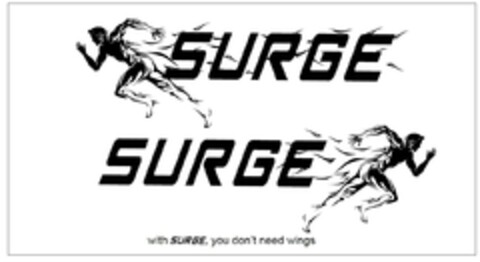 SURGE SURGE with SURGE, you don't need wings Logo (EUIPO, 16.08.2023)