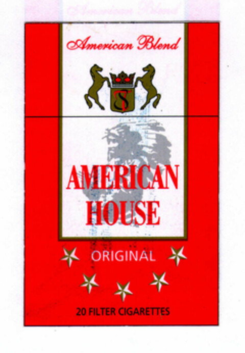 American Blend AMERICAN HOUSE ORIGINAL 20 FILTER CIGARETTES Logo (EUIPO, 14.07.1997)
