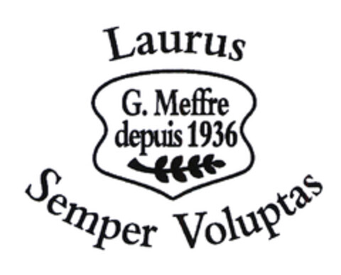 Laurus G. Meffre depuis 1936 Semper Voluptas Logo (EUIPO, 10/21/2003)