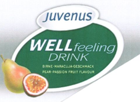 juvenus WELL feeling DRINK BIRNE-MARACUJA-GESCHMACK PEAR-PASSION FRUIT FLAVOUR Logo (EUIPO, 11/03/2004)