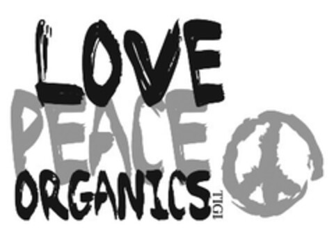 LOVE PEACE ORGANICS TIGI Logo (EUIPO, 21.05.2008)