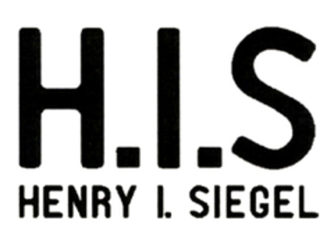 H.I.S. HENRY I. SIEGEL Logo (EUIPO, 26.09.2017)