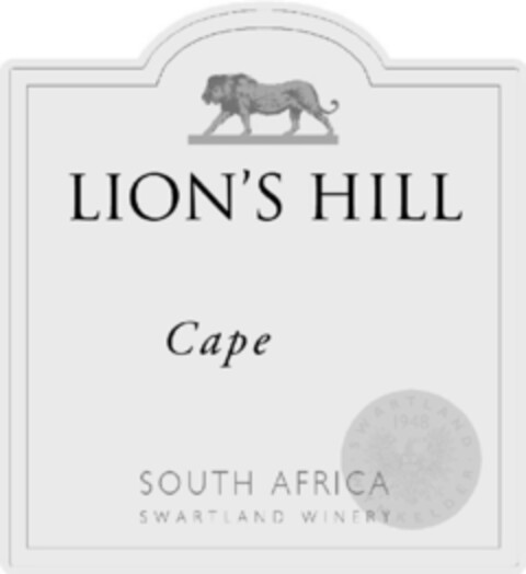 LION'S HILL Cape SOUTH AFRICA SWARTLAND WINERY Logo (EUIPO, 30.12.2008)