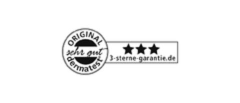 ORIGINAL dermatest sehr gut 3-sterne-garantie.de Logo (EUIPO, 11/12/2010)