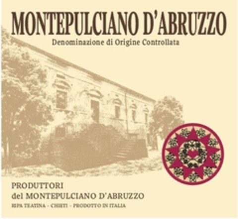 MONTEPULCIANO D'ABRUZZO DENOMINAZIONE DI ORIGINE CONTROLLATA PRODUTTORI DEL MONTEPULCIANO D'ABRUZZO RIPA TEATINA - CHIETI - PRODOTTO IN ITALIA Logo (EUIPO, 27.11.2020)