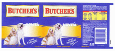 BUTCHER'S BUTCHER'S NOVITÀ NOVITÀ i cani l'adozano! senza ingredienti agm Logo (EUIPO, 01/28/2002)