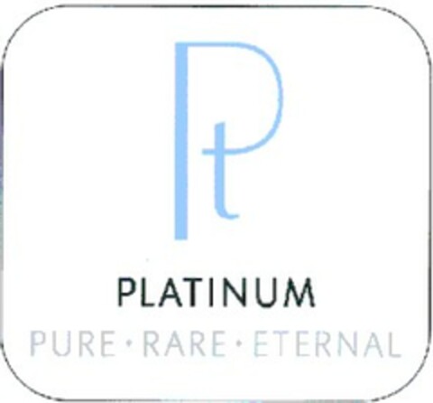 Pt PLATINUM PURE · RARE · ETERNAL Logo (EUIPO, 22.07.2003)