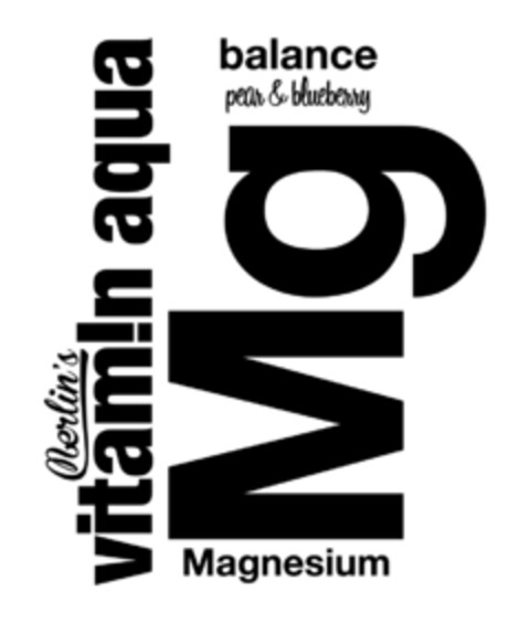 Merlin's vitamin aqua balance pear & blueberry Mg Magnesium Logo (EUIPO, 22.03.2017)