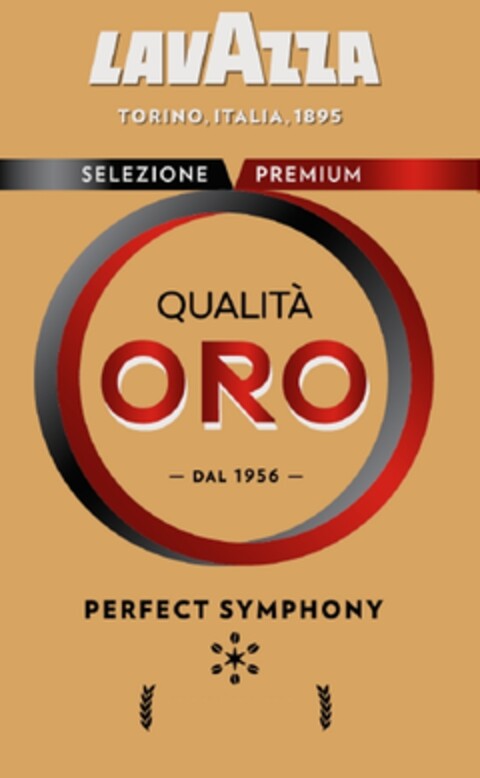 LAVAZZA TORINO, ITALIA, 1895 SELEZIONE PREMIUM QUALITÀ ORO - DAL 1956 - PERFECT SYMPHONY Logo (EUIPO, 22.07.2019)