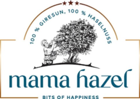 100 % GIRESUN , 100 % HASELNUSS mama hazel BITS OF HAPPINESS Logo (EUIPO, 21.02.2024)