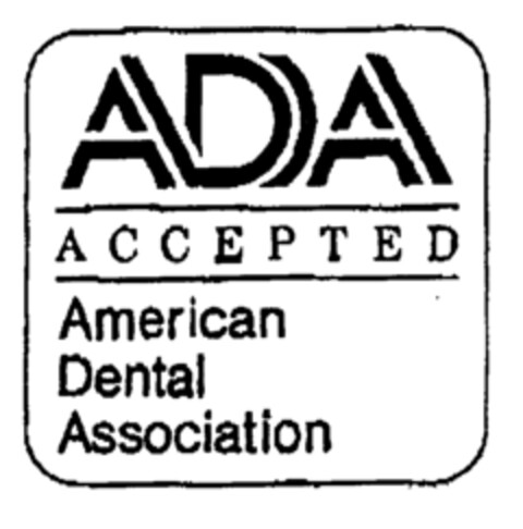 ADA ACCEPTED AMERICAN DENTAL ASSOCIATION Logo (EUIPO, 01.04.1996)