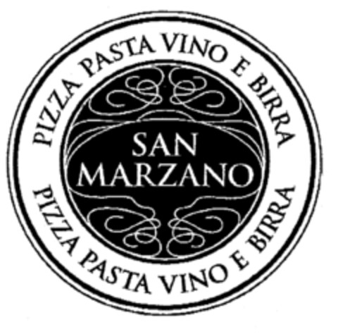 SAN MARZANO PIZZA PASTA VINO E BIRRA Logo (EUIPO, 12.02.2002)